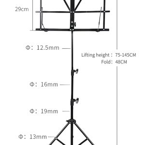 עמוד תווים מתקפל ממתכת