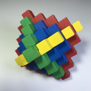 משחק הרכבה מעץ יהלום צבעוני - רמה 5