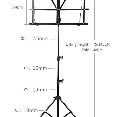 עמוד תווים מתקפל ממתכת
